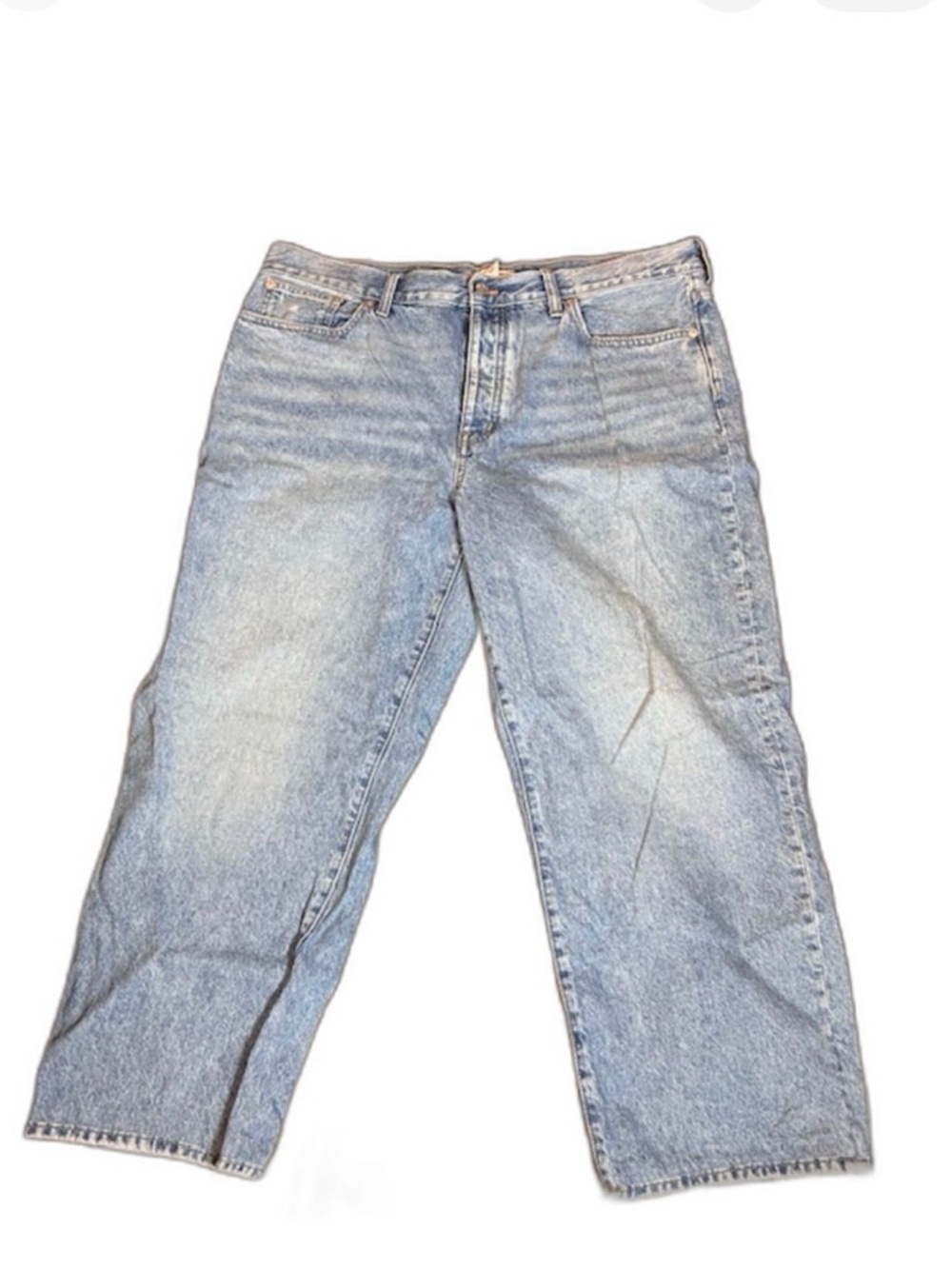 Madewell Low-Slung Straight Jeans Light Wash Button Fly 32 100% Cotton EUC